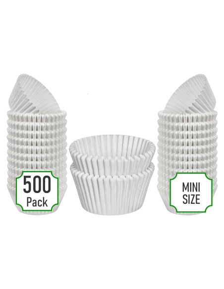 Mini Tazas para Hornear Mr Miracle - Paquete de 500 Blancas