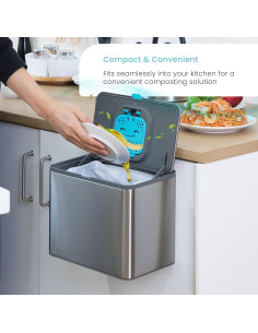 Contenedor de Compostaje Home Zone Living 5L Acero Inoxidable 2