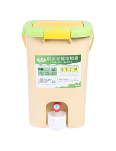 Cubo de Compostaje Aerado RABEEXP 21L Blanco Verde