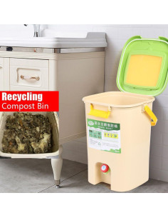 Cubo de Compostaje Aerado RABEEXP 21L Blanco Verde 2