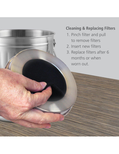 Filtros de carbón activado BRENSTEN para cubos de compostaje 12 piezas