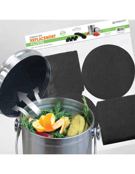 Filtros de carbón activado BRENSTEN para cubos de compostaje 12 piezas
