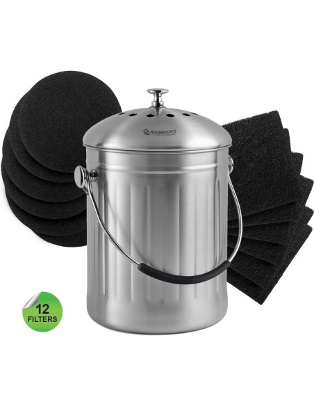 Filtros de carbón activado BRENSTEN para cubos de compostaje 12 piezas