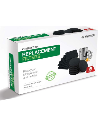Filtros de carbón activado BRENSTEN para cubos de compostaje 12 piezas