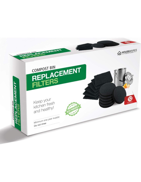 Filtros de carbón activado BRENSTEN para cubos de compostaje 12 piezas