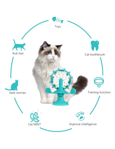 Dispensador de Golosinas Interactivo DOITOOL para Gatos Azul