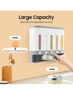 Dispensador de Alimentos Secos Montado en Pared LOYALHEARTDY 9Kg 2