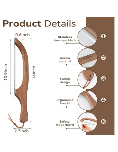 Cuchillo de Pan Serrado TOYIKOM 39.6 cm Acero Inoxidable 2