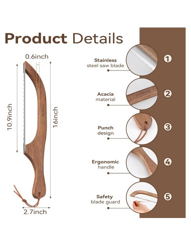 Cuchillo de Pan Serrado TOYIKOM 39.6 cm Acero Inoxidable