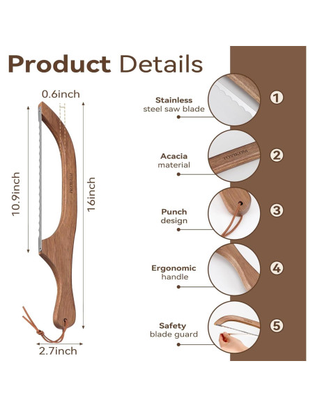 Cuchillo de Pan Serrado TOYIKOM 39.6 cm Acero Inoxidable