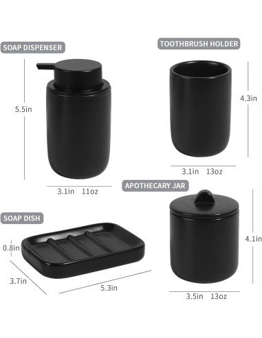 Juego de Accesorios de Baño Cerámica BosilunLife 5 Piezas