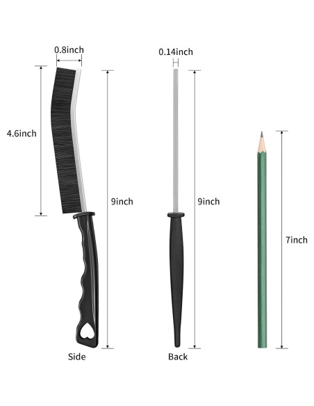 Cepillo de limpieza de ranuras 4TH - Cerdas duras, negro