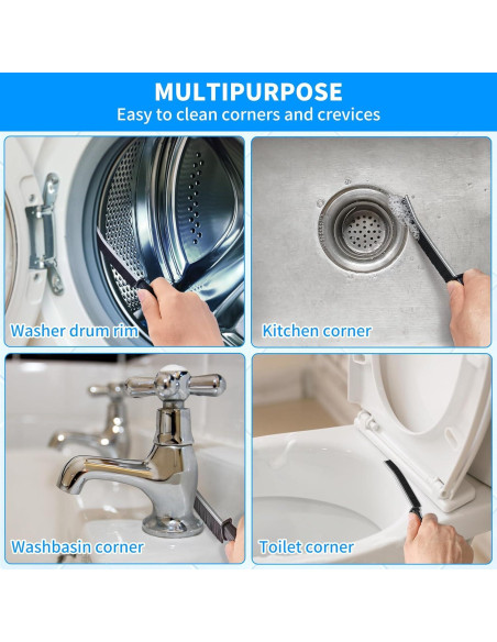 Cepillo de limpieza de ranuras 4TH - Cerdas duras, negro