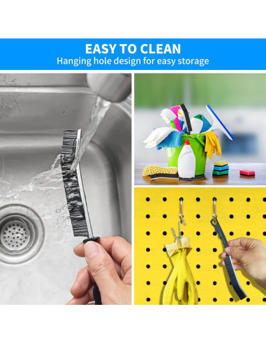 Cepillo de limpieza de ranuras 4TH - Cerdas duras, negro