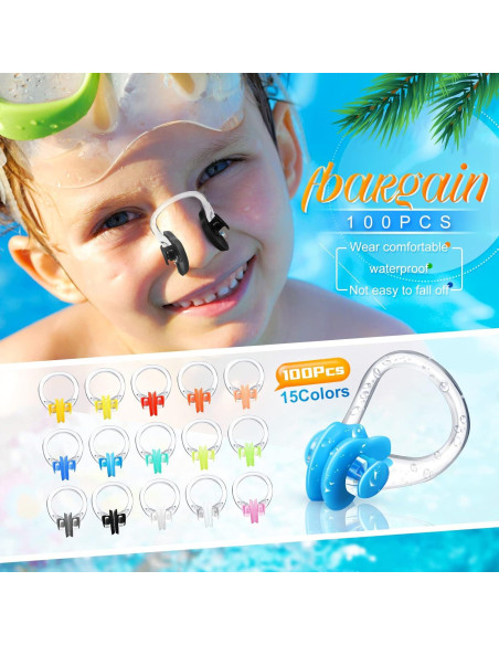Clip de Nariz Impermeable Macarrie - 100 Piezas para Nadar