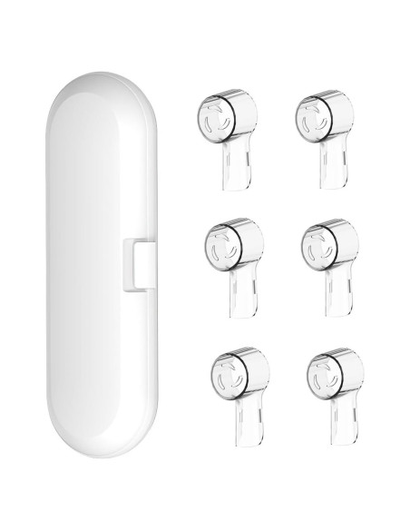 Estuche de Viaje para Cepillos Oral-B + 6 Cubiertas Blancas