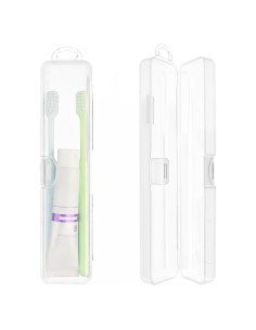 Estuche de Cepillo de Dientes Portátil 2 PCS Transparente