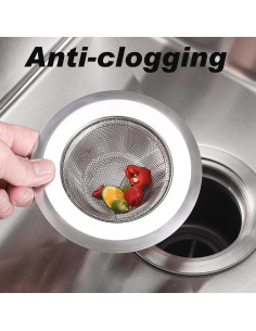 10 Pcs Colador de Fregadero Acero Inoxidable MENJITO 11,43 cm 2