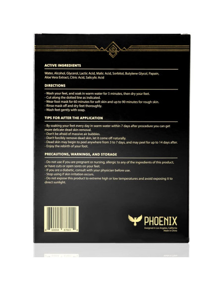 Paquete de 2 Exfoliantes para Pies Hombres Phoenix Foot Peel