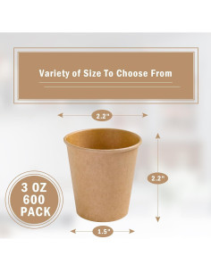 Vasos de Papel Kraft Lamosi 3 oz - Paquete 600 Unidades 2