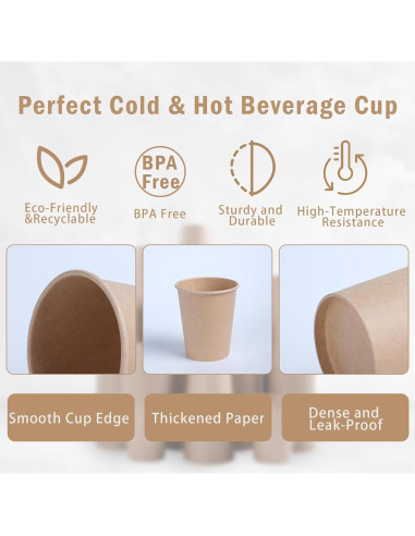 Vasos de Papel Kraft Lamosi 3 oz - Paquete 600 Unidades