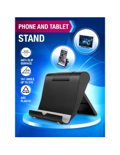 Soporte para Teléfono Móvil Good Plegable Ajustable Negro 2