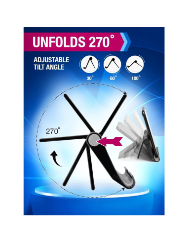 Soporte para Teléfono Móvil Good Plegable Ajustable Negro