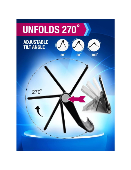 Soporte para Teléfono Móvil Good Plegable Ajustable Negro