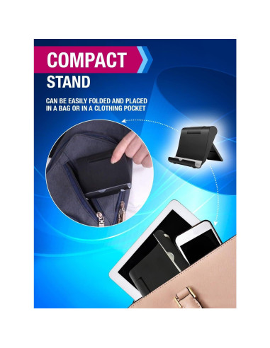 Soporte para Teléfono Móvil Good Plegable Ajustable Negro