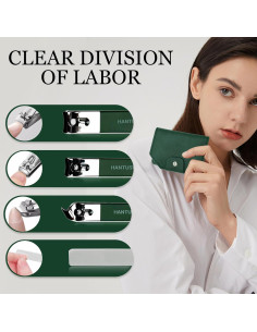 Juego de Cortauñas HANTUSWUS Acero Inoxidable 4 Piezas Verde 2