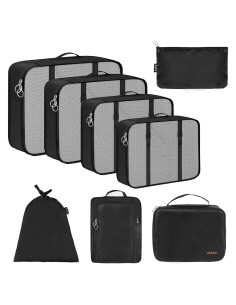 Set de 8 Cubos de Empaque B365 para Viaje - Negro