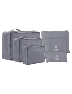 Set de 6 Cubos de Compresión Jealkip para Viaje Gris