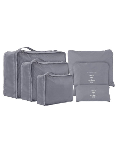 Set de 6 Cubos de Compresión Jealkip para Viaje Gris