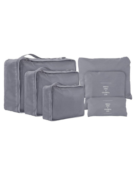 Set de 6 Cubos de Compresión Jealkip para Viaje Gris