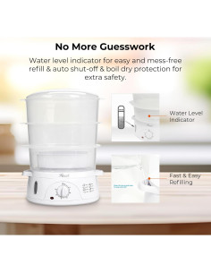 Vaporera eléctrica Rosewill 9.0L 800W 3 niveles apilables 2