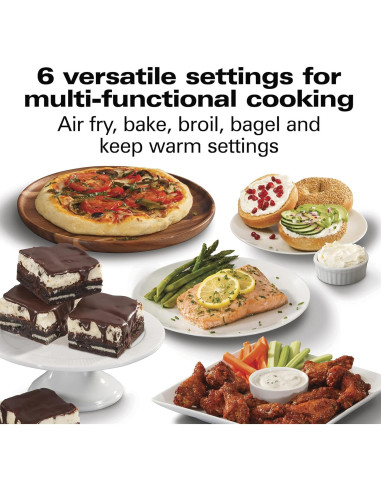 Horno Tostador Digital Hamilton Beach 1500W Freidora de Aire 6 en 1