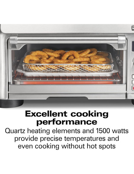 Horno Tostador Digital Hamilton Beach 1500W Freidora de Aire 6 en 1
