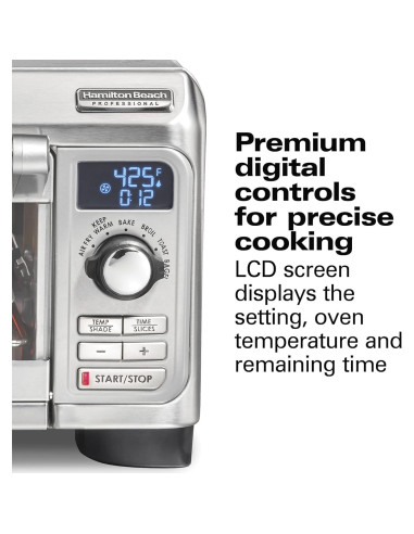 Horno Tostador Digital Hamilton Beach 1500W Freidora de Aire 6 en 1