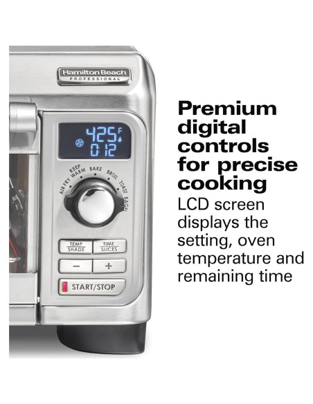 Horno Tostador Digital Hamilton Beach 1500W Freidora de Aire 6 en 1