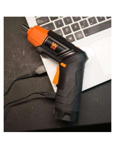 Destornillador Eléctrico Inalámbrico WEN 4V con Linterna y Accesorios