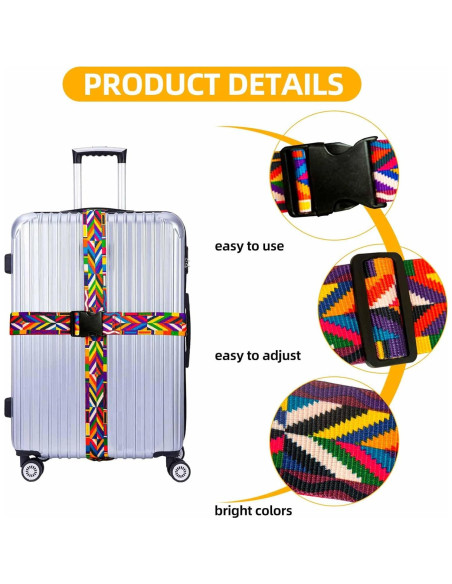 Correas de Equipaje Ajustables CEPORASK 2023 Colorido 1.85m