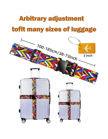 Correas de Equipaje Ajustables CEPORASK 2023 Colorido 1.85m