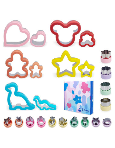 Juego de Cortadores de Sándwich Tiblue 24 Piezas Acero Inoxidable