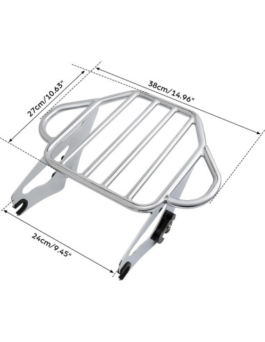 Soporte de Equipaje Desmontable XMT-Moto Cromo Harley 2014+