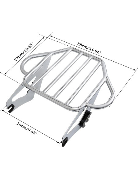 Soporte de Equipaje Desmontable XMT-Moto Cromo Harley 2014+