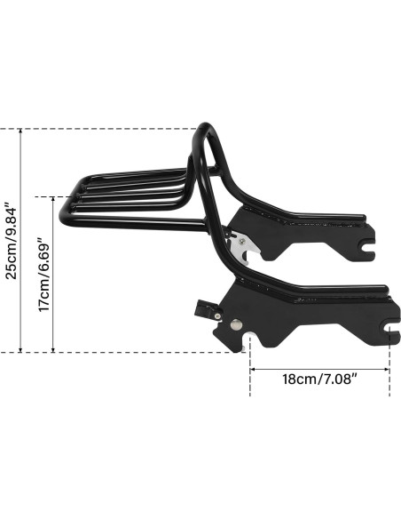 Soporte de Equipaje TCMT Negro para Harley 2 Personas
