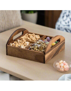 Bandeja de Aperitivos Kalmar Home Madera Acacia 20x20 cm 2