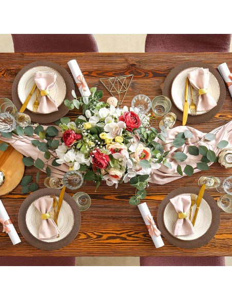 Mifoci 50 Platos Cargadores de Plástico Rústicos 33 cm