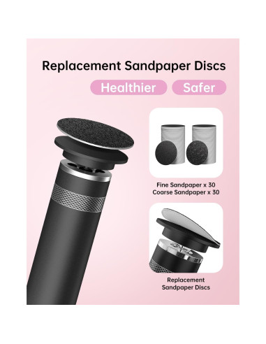 Removedor de Callos Eléctrico Tohecu FCM-08 Negro con 60 Discos