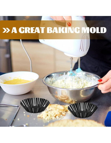 12 Moldes para Tartas de Flor Cabilock de Acero al Carbono